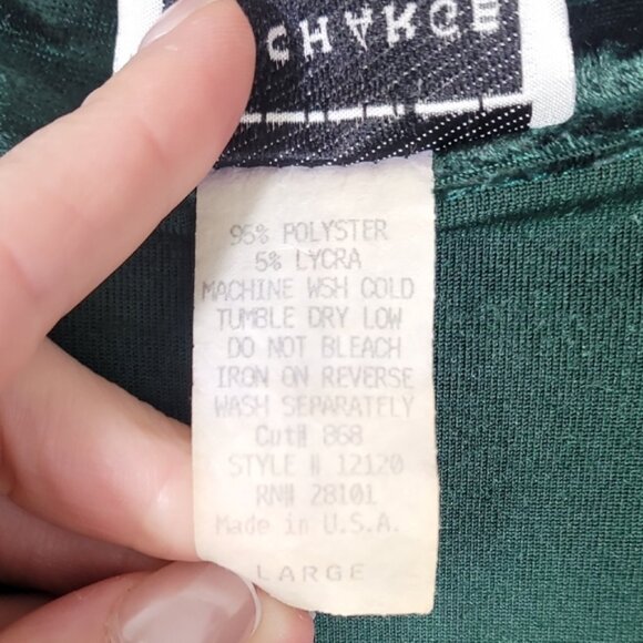 Vintage Women Crushed Velvet Button Up Shirt Size L Green Long Sleeve Collar Y2K - Picture 4 of 11